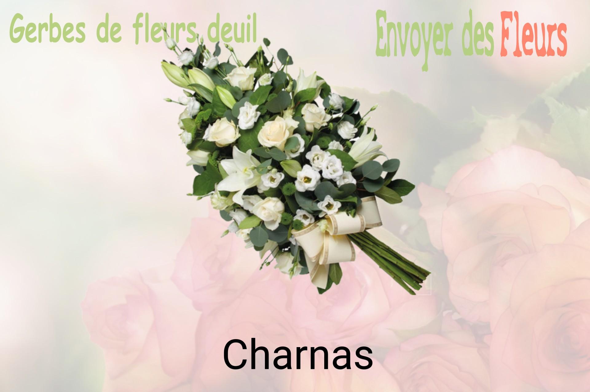 Gerbe de fleurs de deuil livrée à Charnas